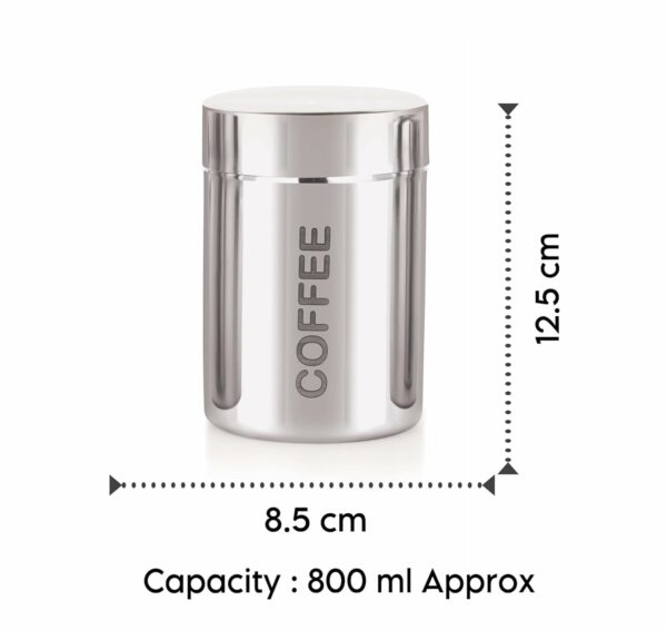 Stainless Steel Airtight Tea, Sugar & Coffee Canister Set of 3 - 700ml - Image 3