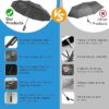 Compact Windproof UV Umbrella - Automatic Open/Close, 42" Canopy
