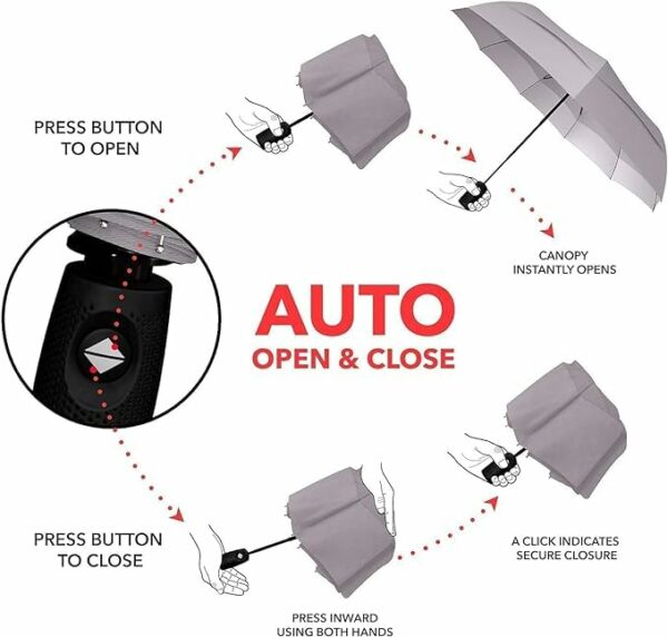 Automatic Open Travel Umbrella - Windproof & Rainproof - Image 5