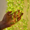3 Meter Leaf Curtain Lights with Warm White LED - Artificial Willow Vines for Home & Event Decoration