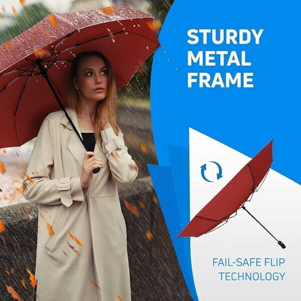 UV Protection Folding Umbrella | Auto Open Close | Windproof Travel Umbrella - Image 6