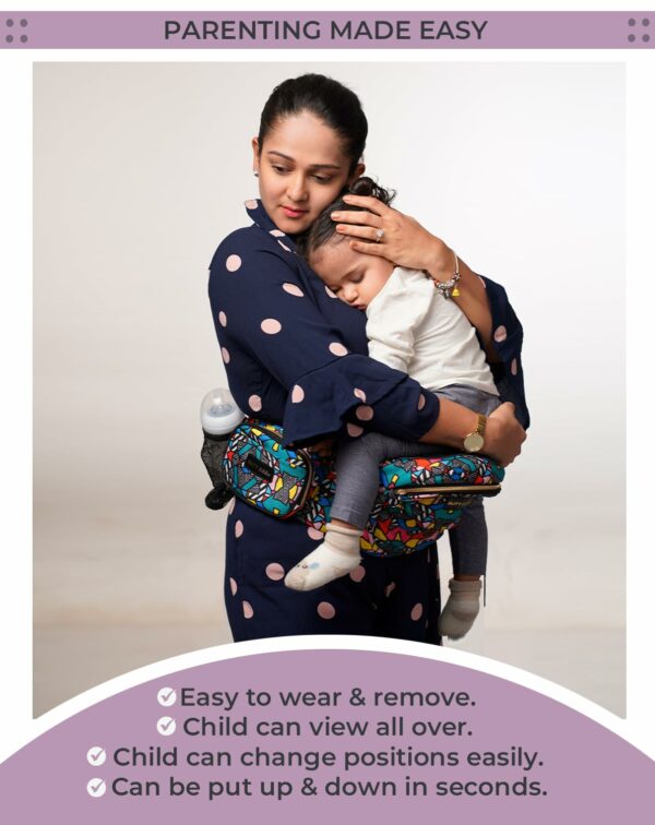 Ergonomic Baby Carrier with Hip Seat & In-Built Diaper Bag - Image 3