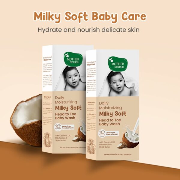 Gentle Milky Soft Head to Toe Baby Wash & Shampoo 400ml - Image 4