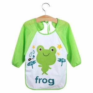 Kids Waterproof Long Sleeve Art Smock - Adjustable Bib with Frog Design