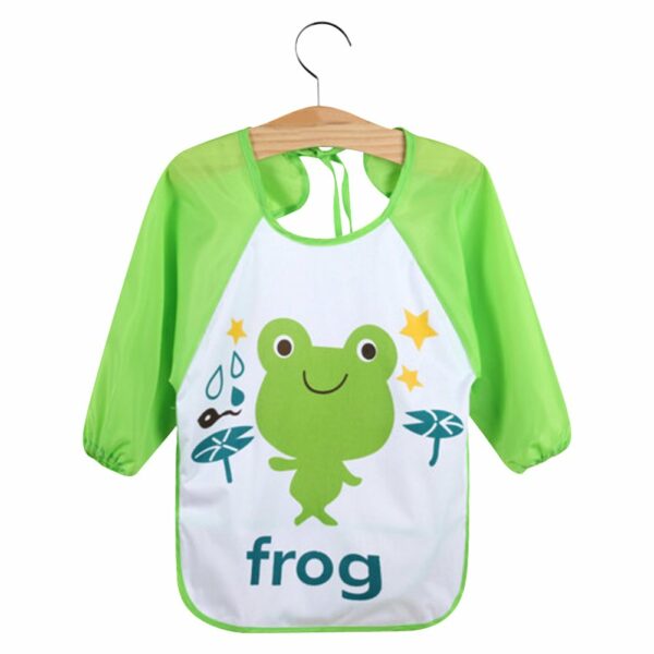 Kids Waterproof Long Sleeve Art Smock - Adjustable Bib with Frog Design