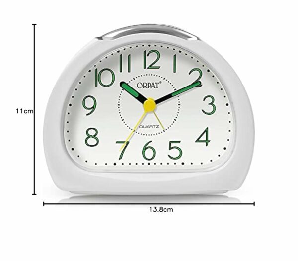 Small Analog Alarm Clock with Snooze & Light Feature - 140x114x74 mm - Image 3