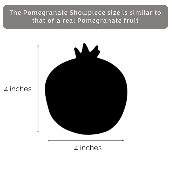 Set of 2 Ceramic Pomegranate Showpieces with Gold Crown - 4 inch - Image 4