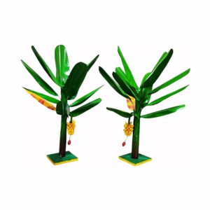 Artificial Banana Tree for Pooja - 16 Inch Metal Decoration