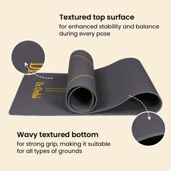 Eco-Friendly 6MM Thick Yoga Mat for Home & Gym - Navy Blue - Image 6