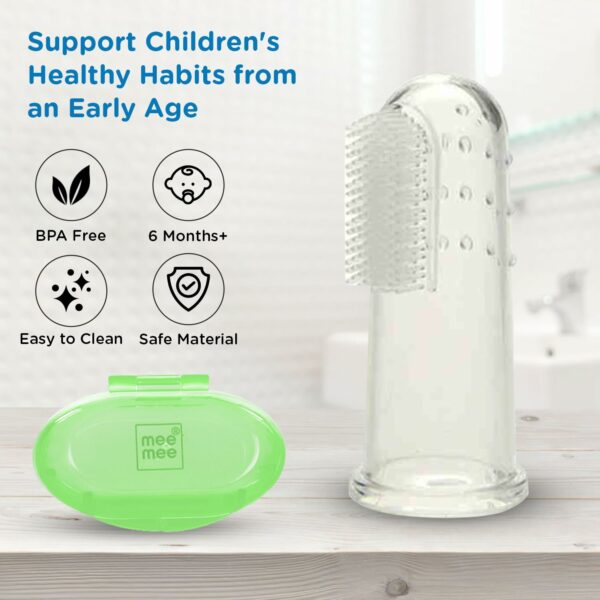 Silicone Baby Finger Toothbrush with Carry Case - BPA-Free - Image 4
