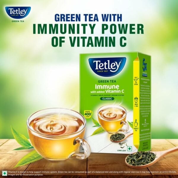 Tetley Loose Green Tea Leaves 500g - Immune Boosting with Vitamin C - Image 3