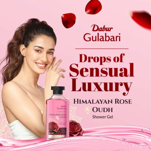 Dabur Gulabari Shower Gel - Himalayan Rose & Oudh 250ml - Image 2