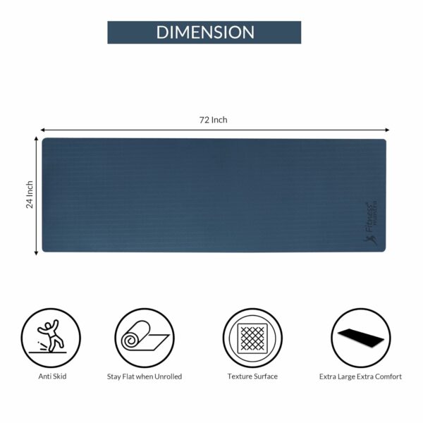 Eco-Friendly Dual Color Anti-Slip Yoga Mat - 6mm, 24"x72" - Image 4