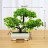 Artificial Bonsai Tree in Pot - Faux Grass Shrubs for Home Decor