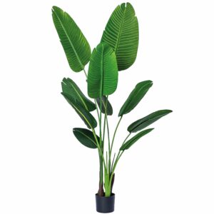 5 Foot Artificial Silk Bird of Paradise Palm Tree - Potted Plant