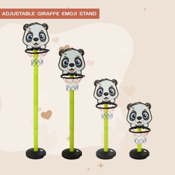 Adjustable Panda Emoji Basketball Set for Kids - Indoor & Outdoor Fun - Image 4