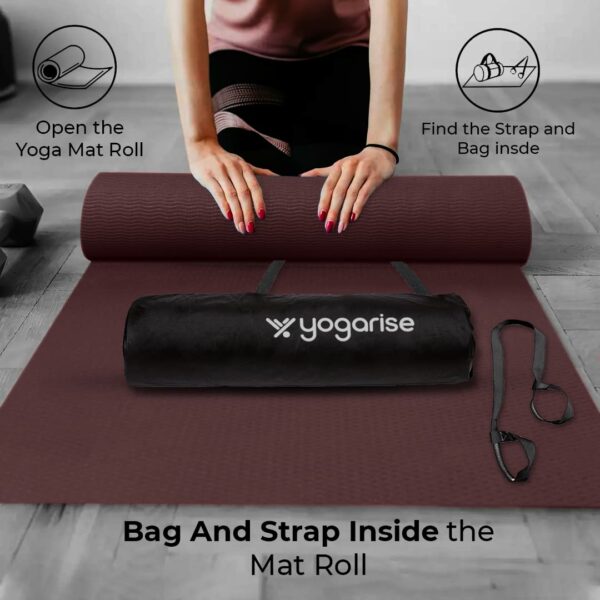 6mm Anti-Skid Yoga Mat with Carry Bag & Strap - Eco-Friendly & Water-Resistant - Image 2