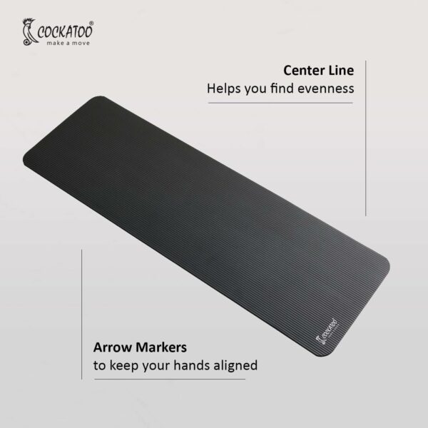 15mm Thick NBR Yoga Mat - Anti Slip, Lightweight, with Strap - Image 4