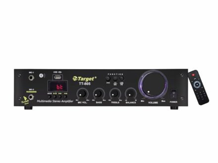 5 Transistor Stereo Amplifier with 120 Watts Output, USB, AUX, Bluetooth & Karaoke