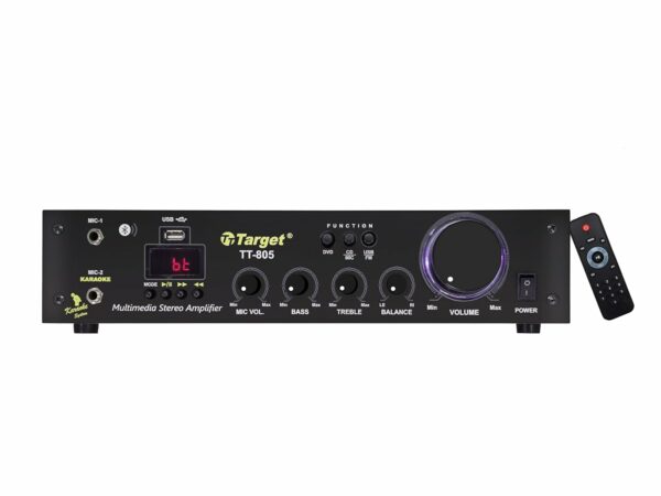 5 Transistor Stereo Amplifier with 120 Watts Output, USB, AUX, Bluetooth & Karaoke