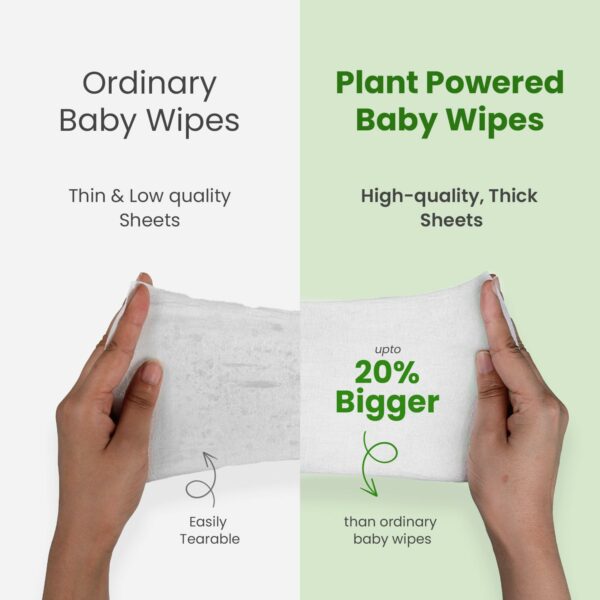 Natural Baby Wet Wipes - Plant-Based, Cucumber Extract, 60 Pcs (Pack of 3) - Image 3