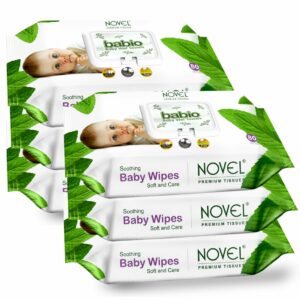 Baby Wet Wipes Pack of 6 - 80 Sheets, Moisturizing & Soothing