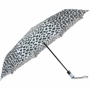 Auto Open Black & White Umbrella - Easy Carry Protection