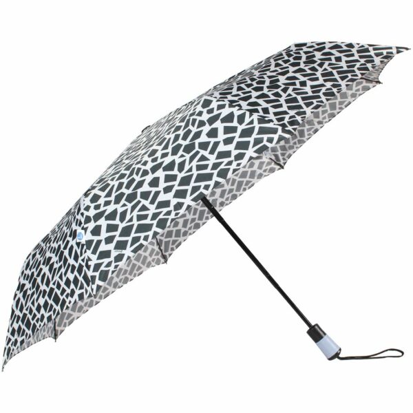 Auto Open Black & White Umbrella - Easy Carry Protection