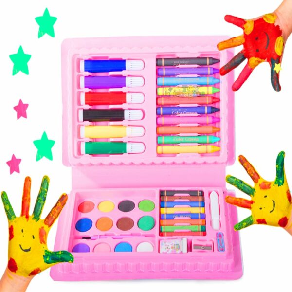 Kids Drawing Art Set - Portable Crayon & Water Paint Kit - Image 4