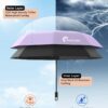Compact 3-Fold Travel Umbrella with Carabiner Handle - UV & Rain Protection