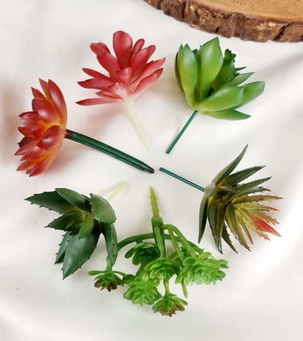 6 Pcs Artificial Succulent Heads for Home & Office Decor - Image 4