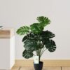 Artificial Monstera Plant with Black Pot - 63.5 cm Tall
