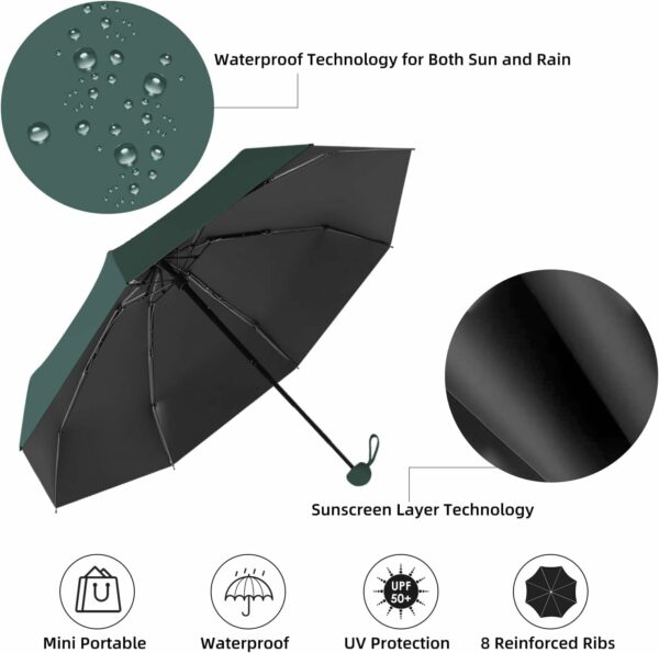 Compact Windproof UV Umbrella for Travel - Waterproof & Durable - Image 4