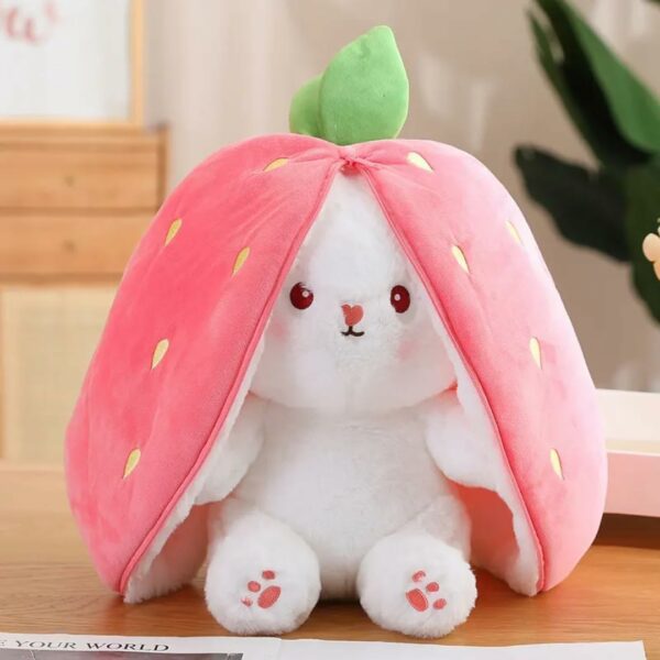 Reversible Bunny Plush Toy - Strawberry to Bunny Transformation