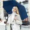 Folding Windproof Umbrella with Carabiner Handle - 40-Inch