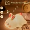 Cute Rabbit Night Light - Touch Silicone LED Lamp for Kids