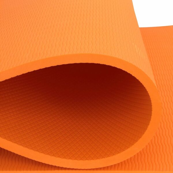 Durable Anti-Slip Yoga Mat for Home Workout - 4mm, Orange - Image 5