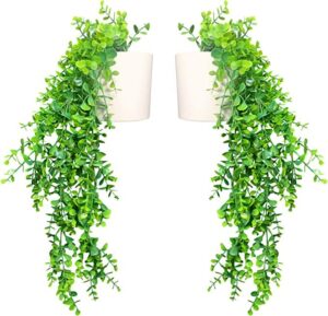Set of 2 Eucalyptus Style Hanging Artificial Plants - Indoor Decor