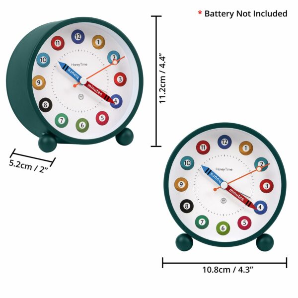Silent Analog Table Alarm Clock with Night Light - Multicolor Design for Home & Office - Image 2