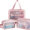 Clear Makeup Pouch Set - Waterproof Cosmetic Organizer Bag
