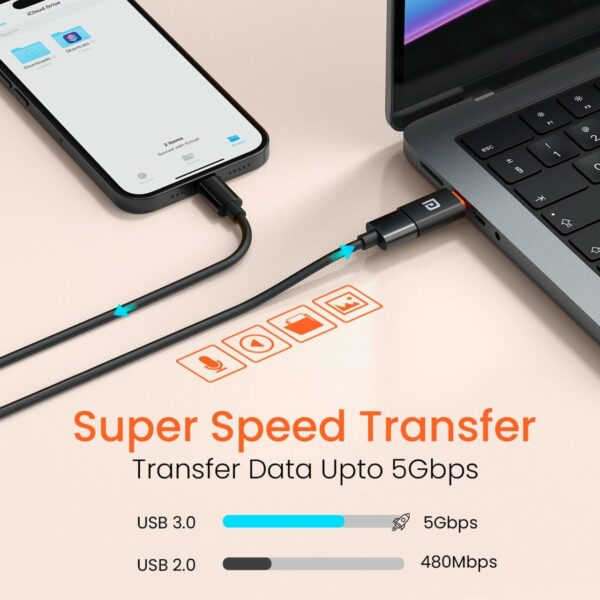 USB 3.0 Type C to USB A OTG Adapter - Fast Charge & Data Sync - Image 4