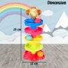 Multicolor 5-Tier Ball Ramp Toy for Babies and Toddlers