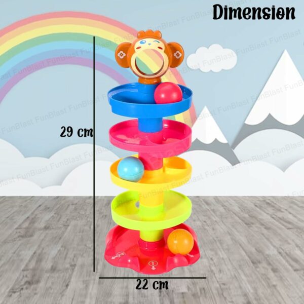 Multicolor 5-Tier Ball Ramp Toy for Babies and Toddlers - Image 3