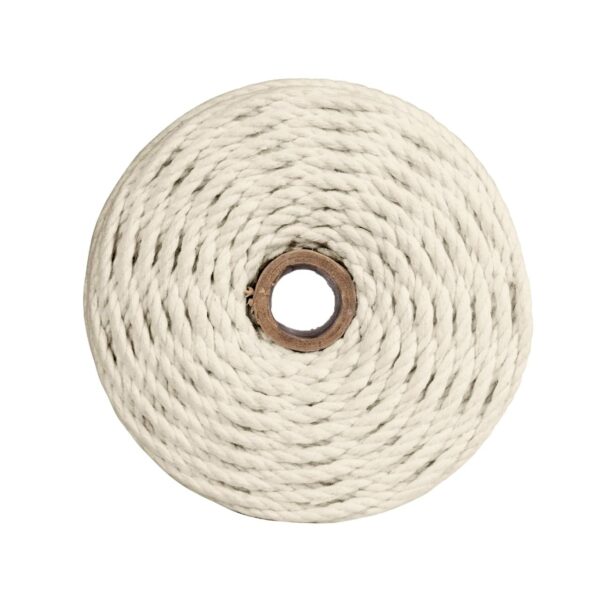3 Ply Twisted Macrame Cotton Cord - 100 Mtr, Off White - Image 3