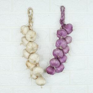 Set of 2 Artificial Onion and Garlic Hanging Decor