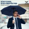 Automatic Travel Umbrella for Sun and Rain Protection - Heavy-Duty, UV-Protection, Compact Design