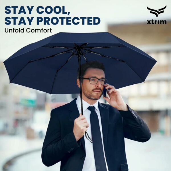 Automatic Travel Umbrella for Sun and Rain Protection - Heavy-Duty, UV-Protection, Compact Design - Image 6
