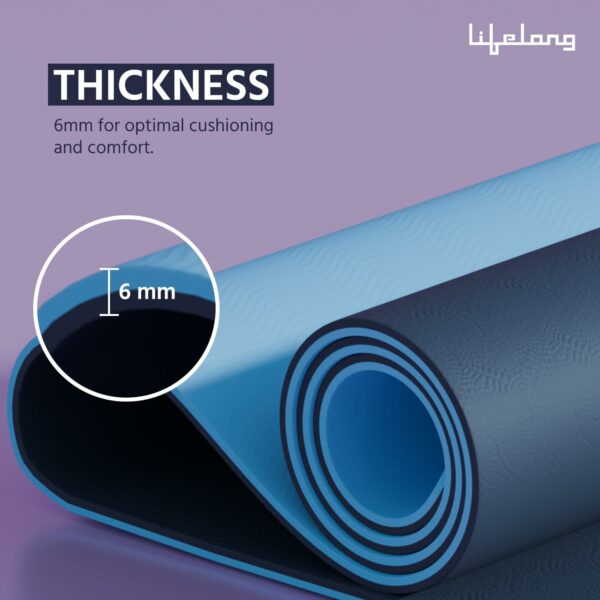 6mm TPE Yoga Mat for Comfortable Workouts - Anti-Slip & Portable - Image 4