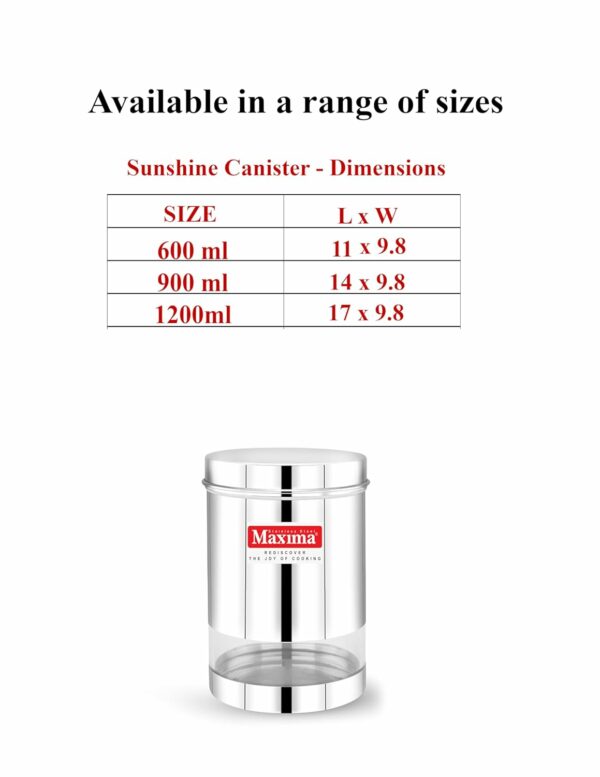 Stainless Steel Canister Set - Airtight Kitchen Storage for Tea, Coffee, Spices - 1200Ml, Set of 2 - Image 5