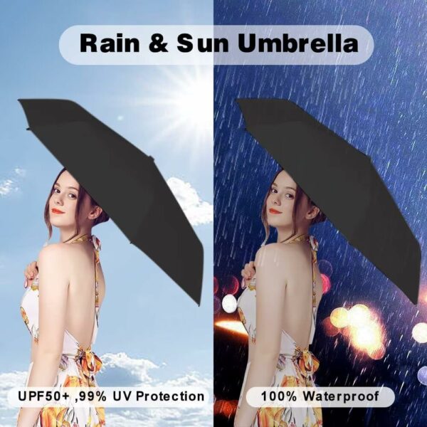 Compact UV Protection Travel Umbrella for Sun & Rain - Image 4